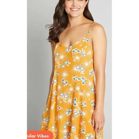 ModCloth On Cloud Nineties Shift Dress Sundress Midi Size XS $59 Adjustable - Picture 9 of 14